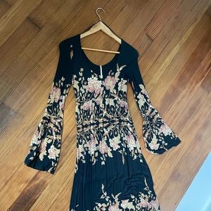 Free people bell sleeved maxi dress